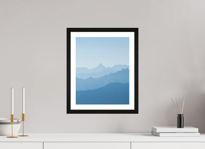 30 x 37.5 cm, Black Oak Frame Mountain Layers I