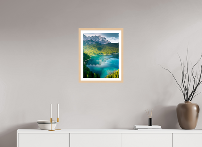 40 x 50 cm, Natural Maple Frame Alpine Lake
