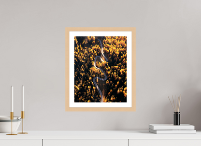 30 x 37.5 cm, Natural Maple Frame Mountain Road