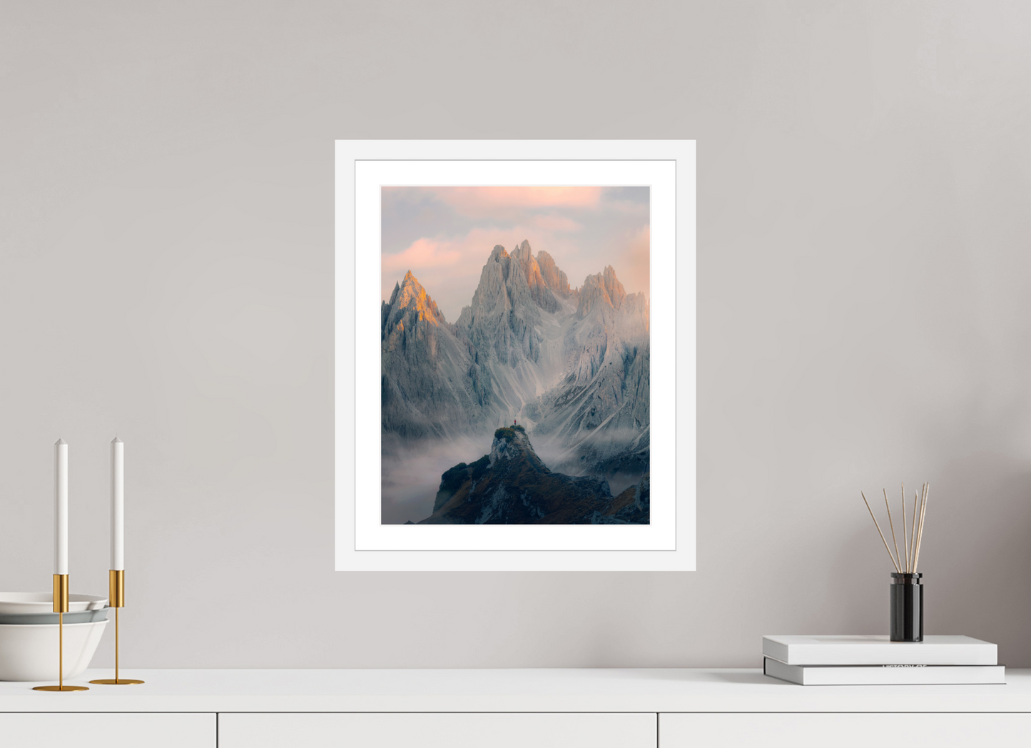 30 x 37.5 cm, White Frame Towers of Mordor II