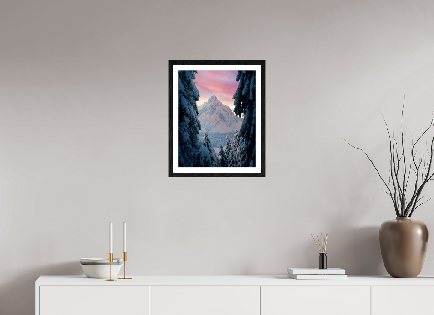 40 x 50 cm, Black Oak Frame Winter Glow