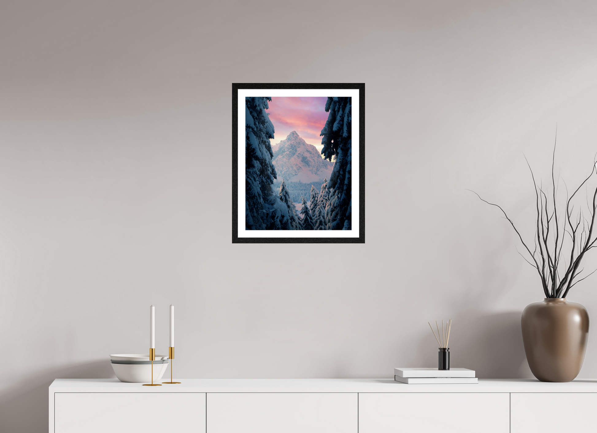 40 x 50 cm, Black Oak Frame Winter Glow