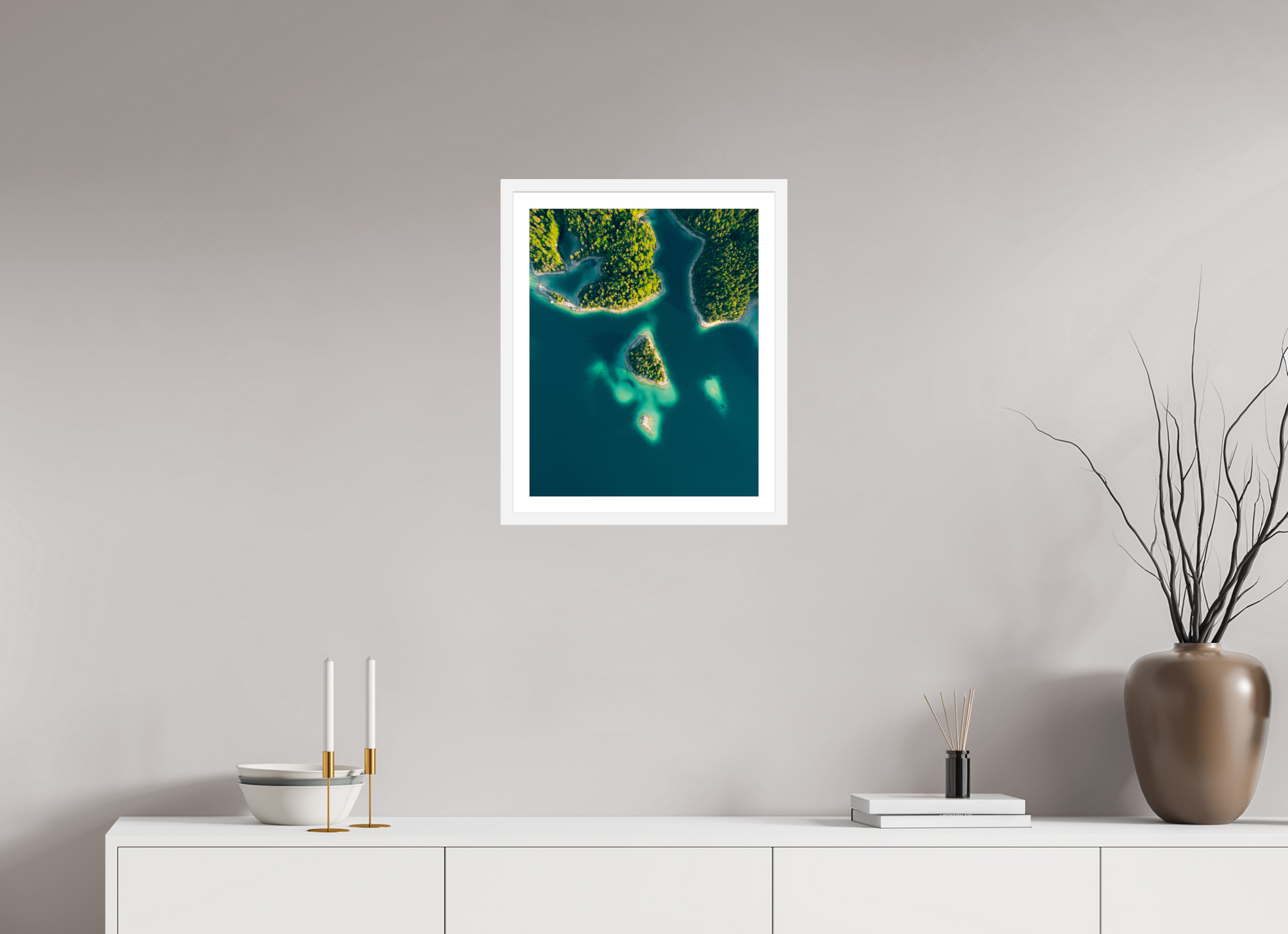 40 x 50 cm, White Frame Eibsee Germany