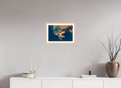 45 x 30 cm, Natural Maple Frame Coastline