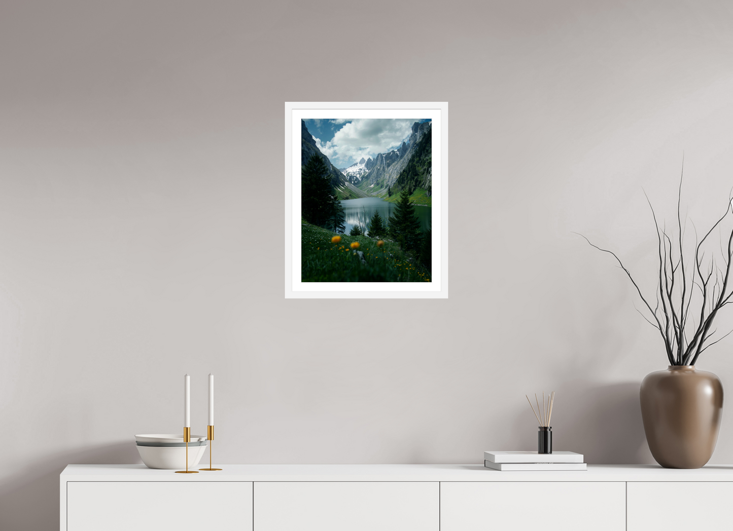 40 x 50 cm, White Frame Fälensee