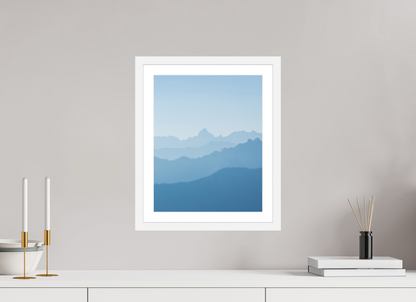 30 x 37.5 cm, White Frame Mountain Layers I