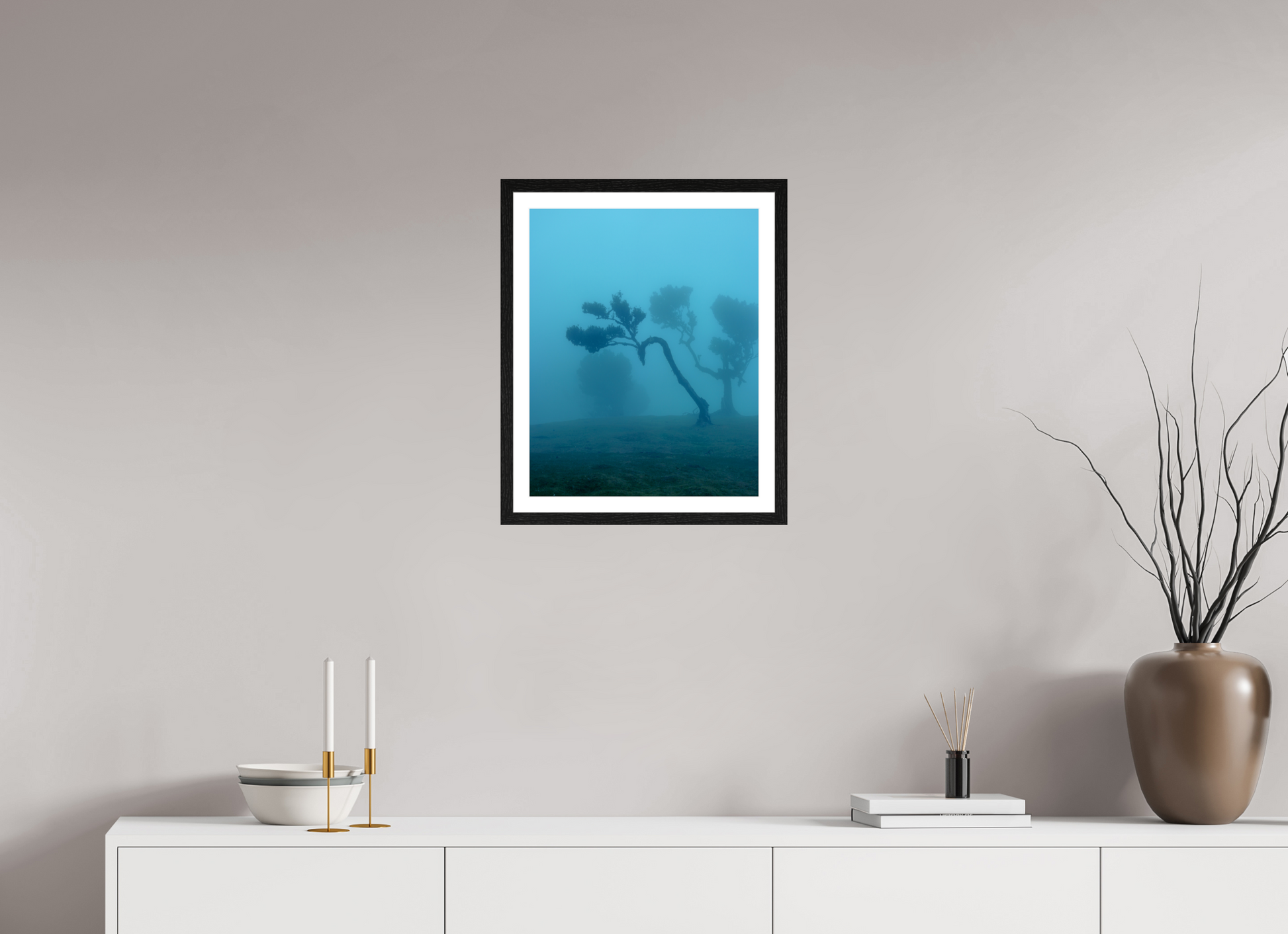 40 x 50 cm, Black Oak Frame Fanal Fog
