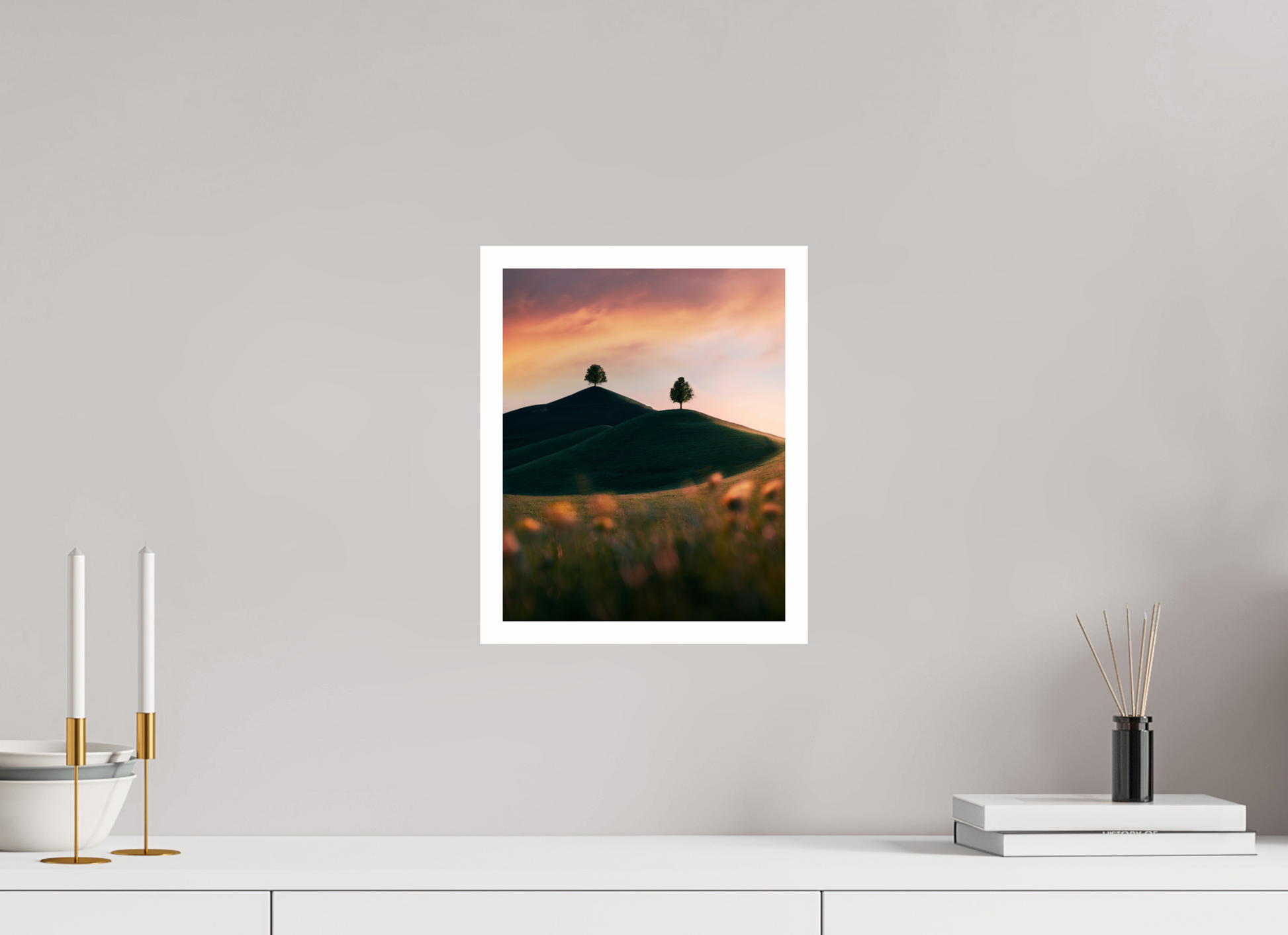 25 x 31.2 cm, Fine Art Print Rolling Hills at Sunset