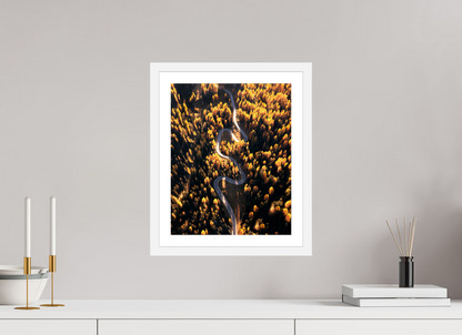 30 x 37.5 cm, White Frame Mountain Road