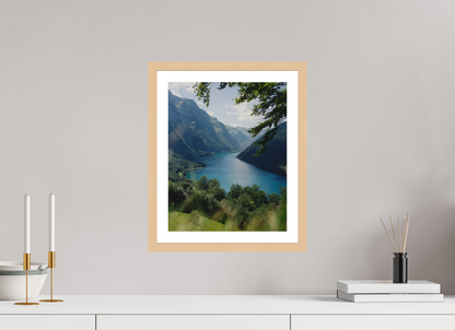 30 x 37.5 cm, Natural Maple Frame Swiss Postcard View