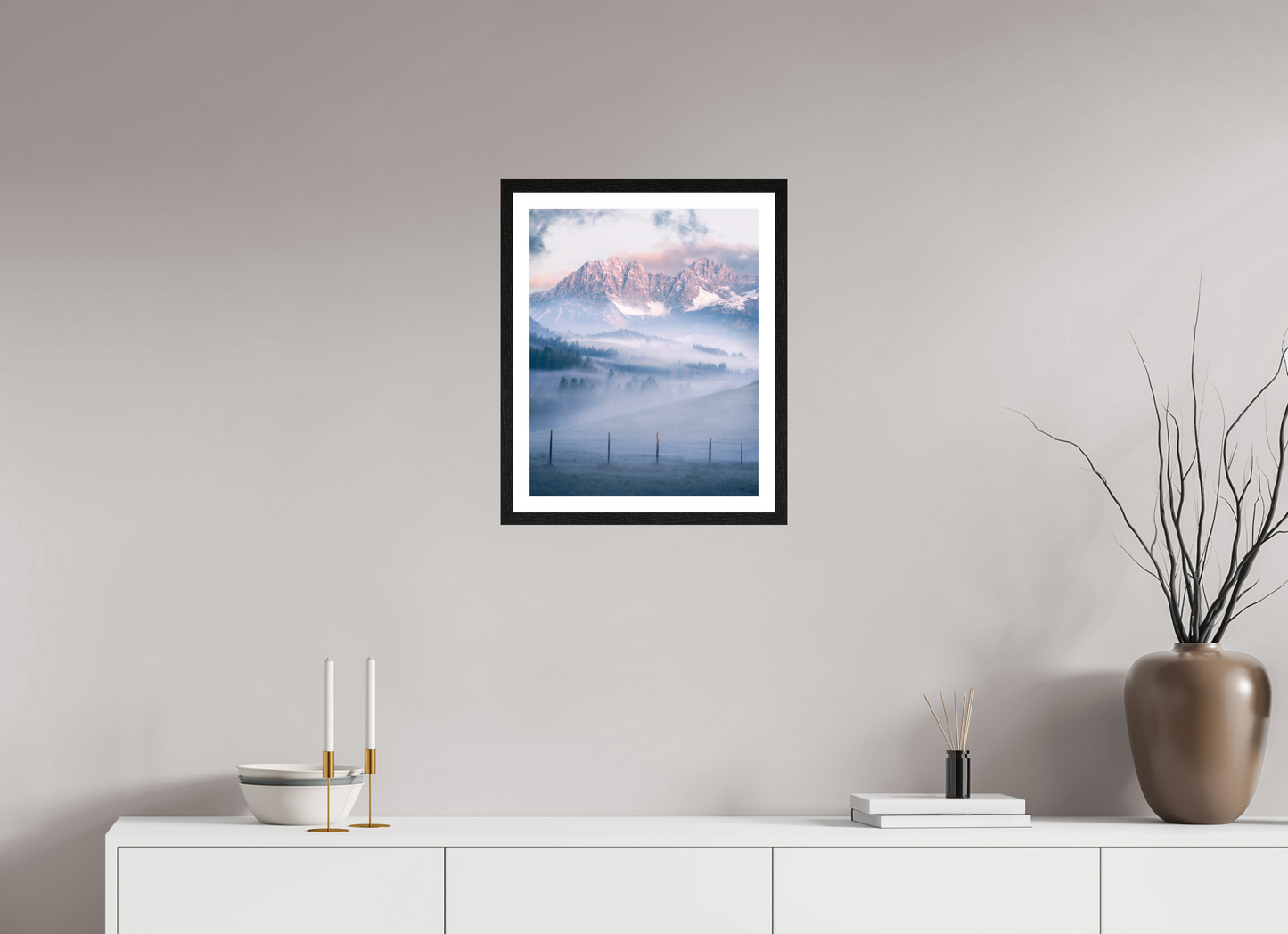 40 x 50 cm, Black Oak Frame Wilder Kaiser, Austria