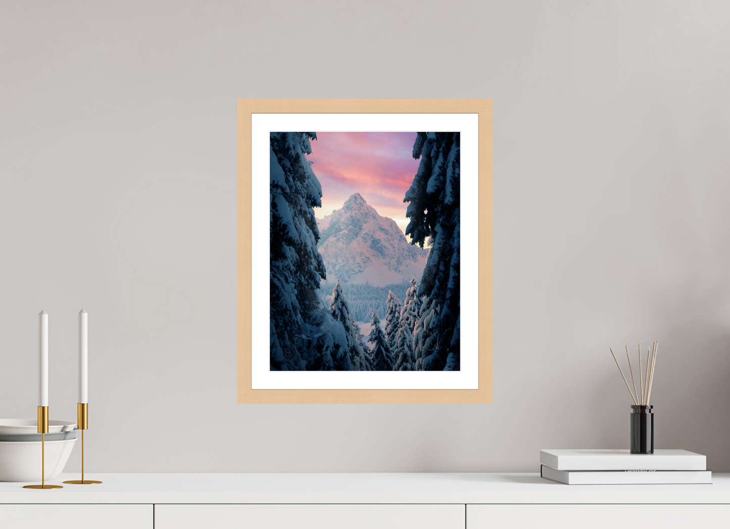 30 x 37.5 cm, Natural Maple Frame Winter Glow