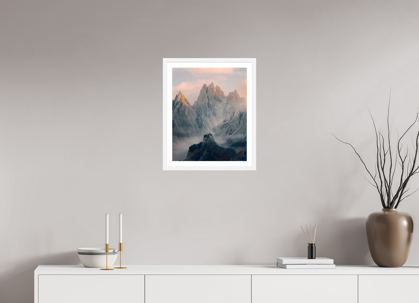 40 x 50 cm, White Frame Towers of Mordor II