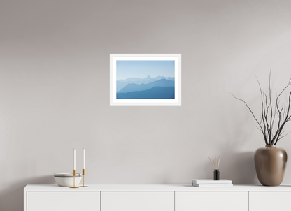 45 x 30 cm, White Maple Framed Print Mountain Layers I