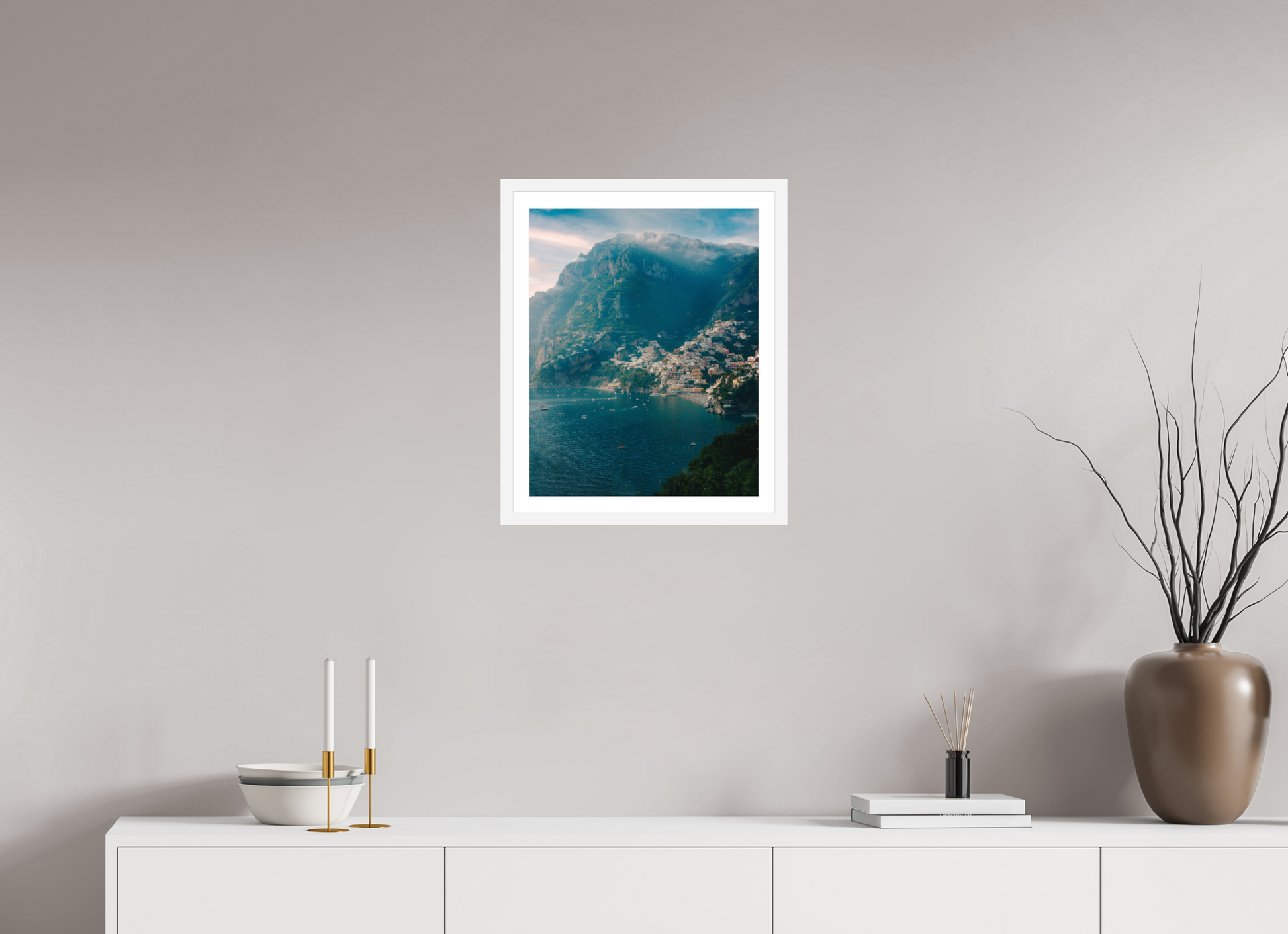 40 x 50 cm, White Frame Amalfi