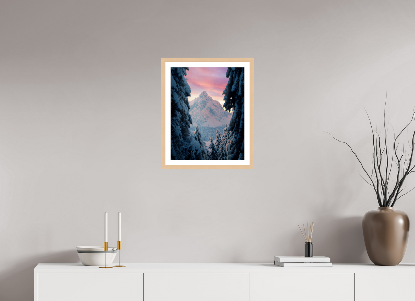 40 x 50 cm, Natural Maple Frame Winter Glow