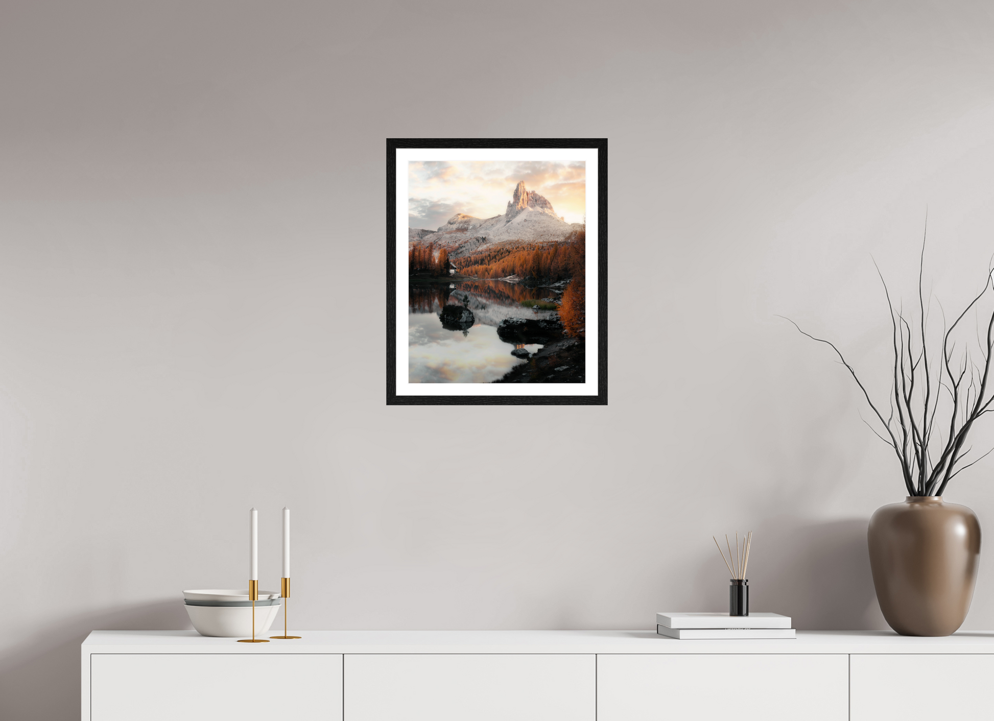 40 x 50 cm, Black Oak Frame Lago di Federa