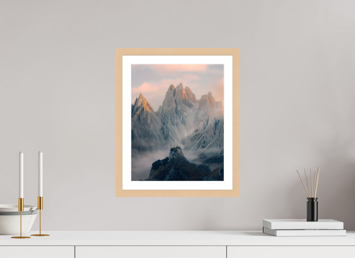 30 x 37.5 cm, Natural Maple Frame Towers of Mordor II