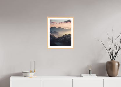 40 x 50 cm, Natural Maple Frame Sunset over the Amalfi Coast