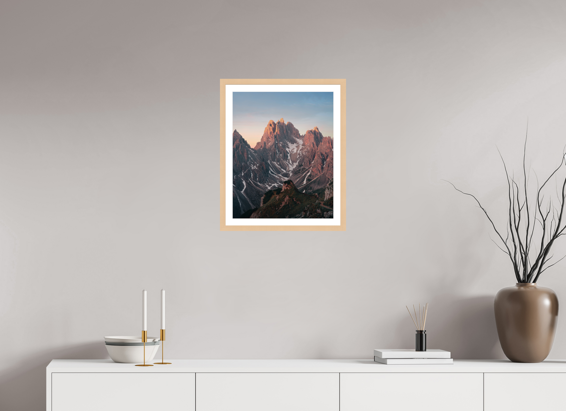 40 x 50 cm, Natural Maple Frame Towers of Mordor I