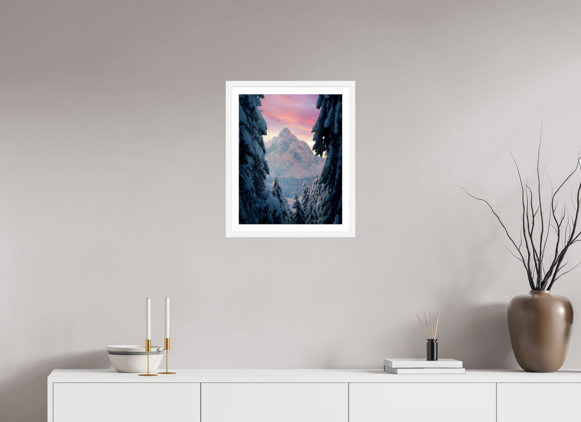 40 x 50 cm, White Frame Winter Glow