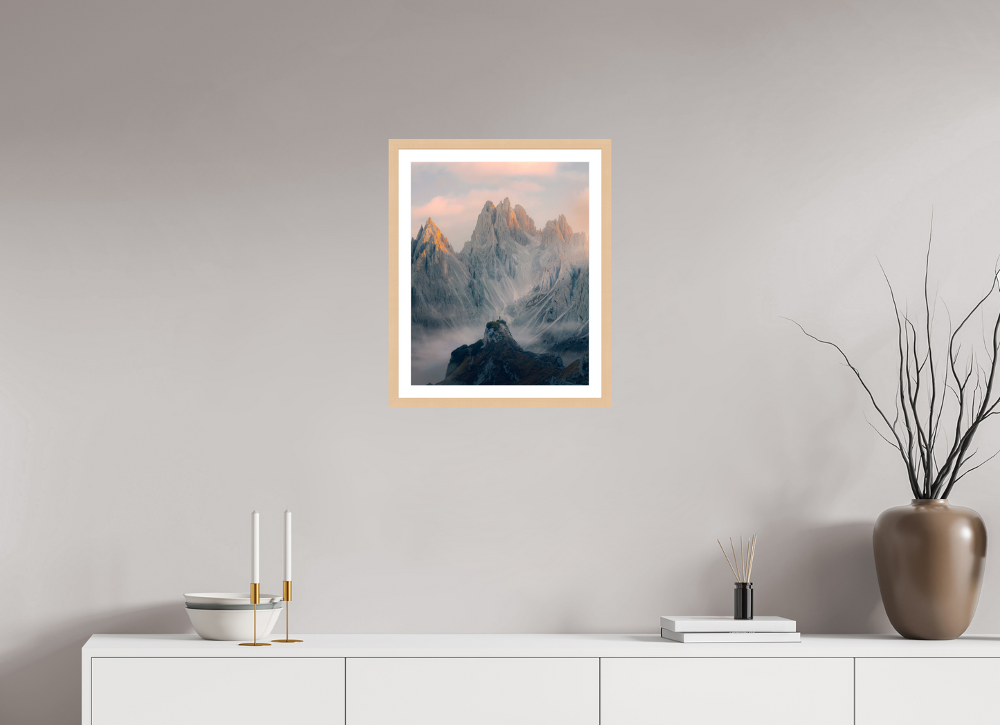 40 x 50 cm, Natural Maple Frame Towers of Mordor II