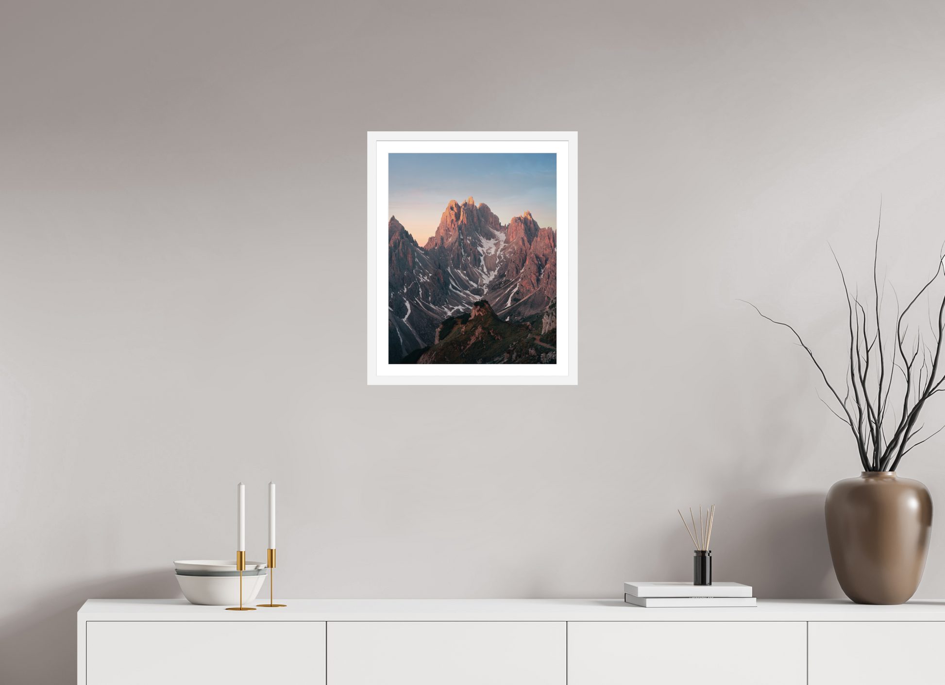40 x 50 cm, White Frame Towers of Mordor I