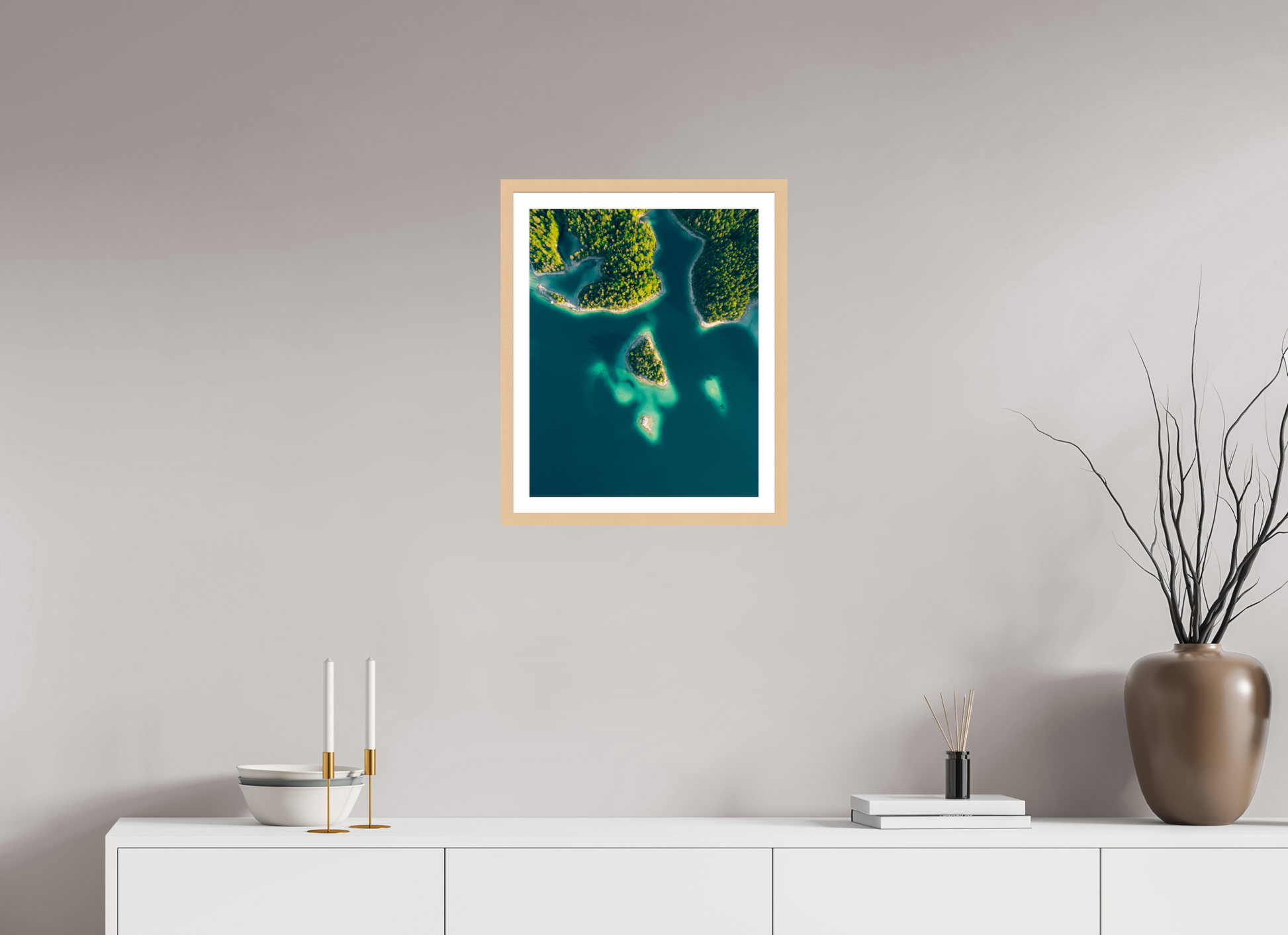 40 x 50 cm, Natural Maple Frame Eibsee Germany