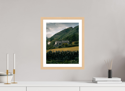 30 x 37.5 cm, Natural Maple Frame Lake District Cottage