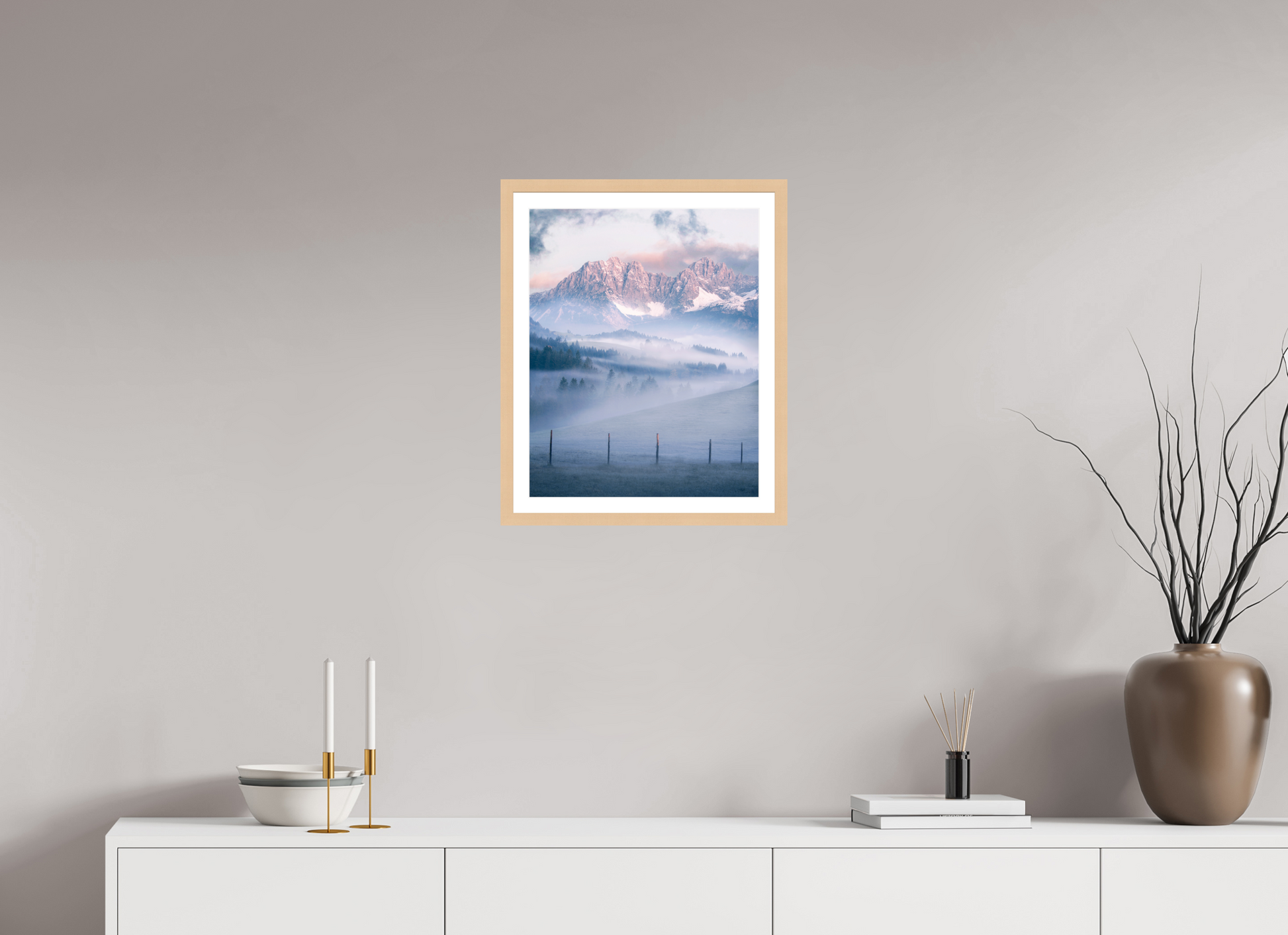 40 x 50 cm, Natural Maple Frame Wilder Kaiser, Austria