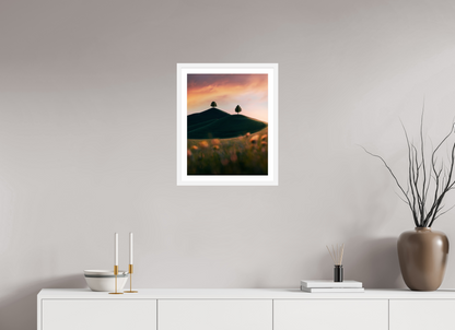 40 x 50 cm, White Frame Rolling Hills at Sunset