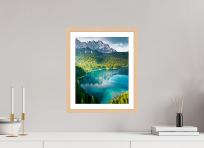 30 x 37.5 cm, Natural Maple Frame Alpine Lake