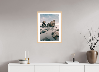 45 x 60 cm, Natural Maple Frame Menorca at Dusk
