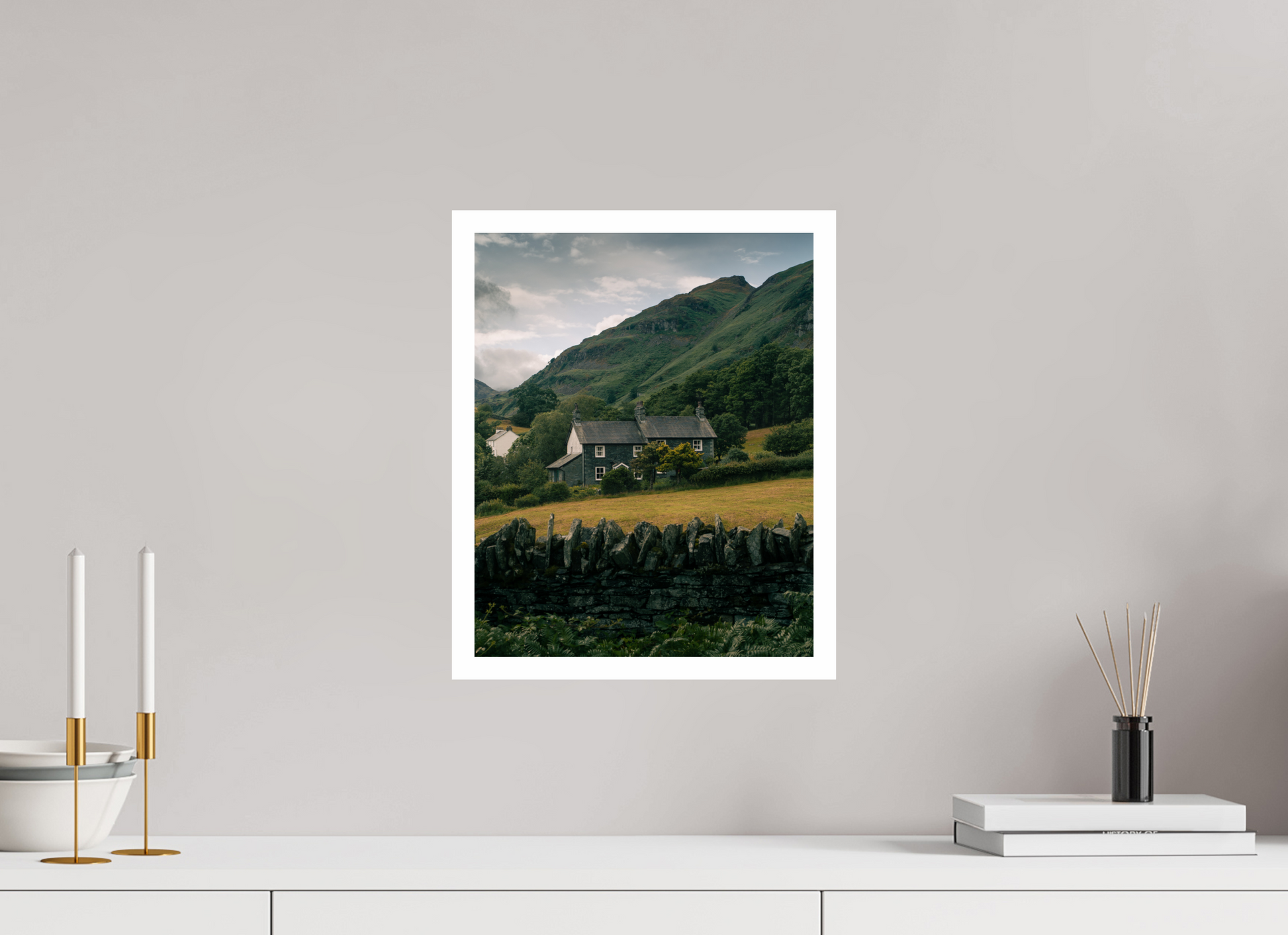 30 x 37.5 cm, Fine Art Print Lake District Cottage
