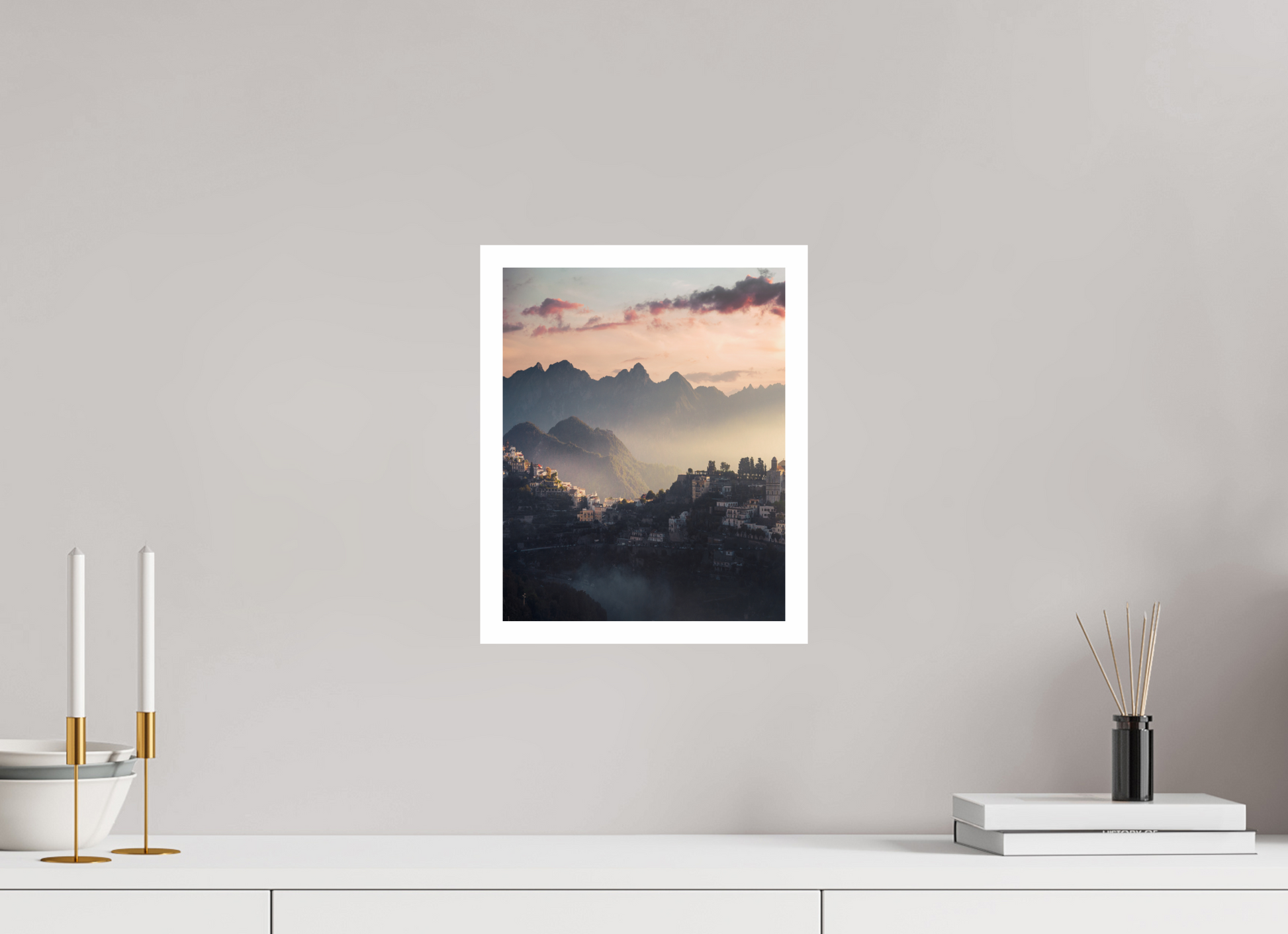 25 x 31.3 cm, Fine Art Print Sunset over the Amalfi Coast