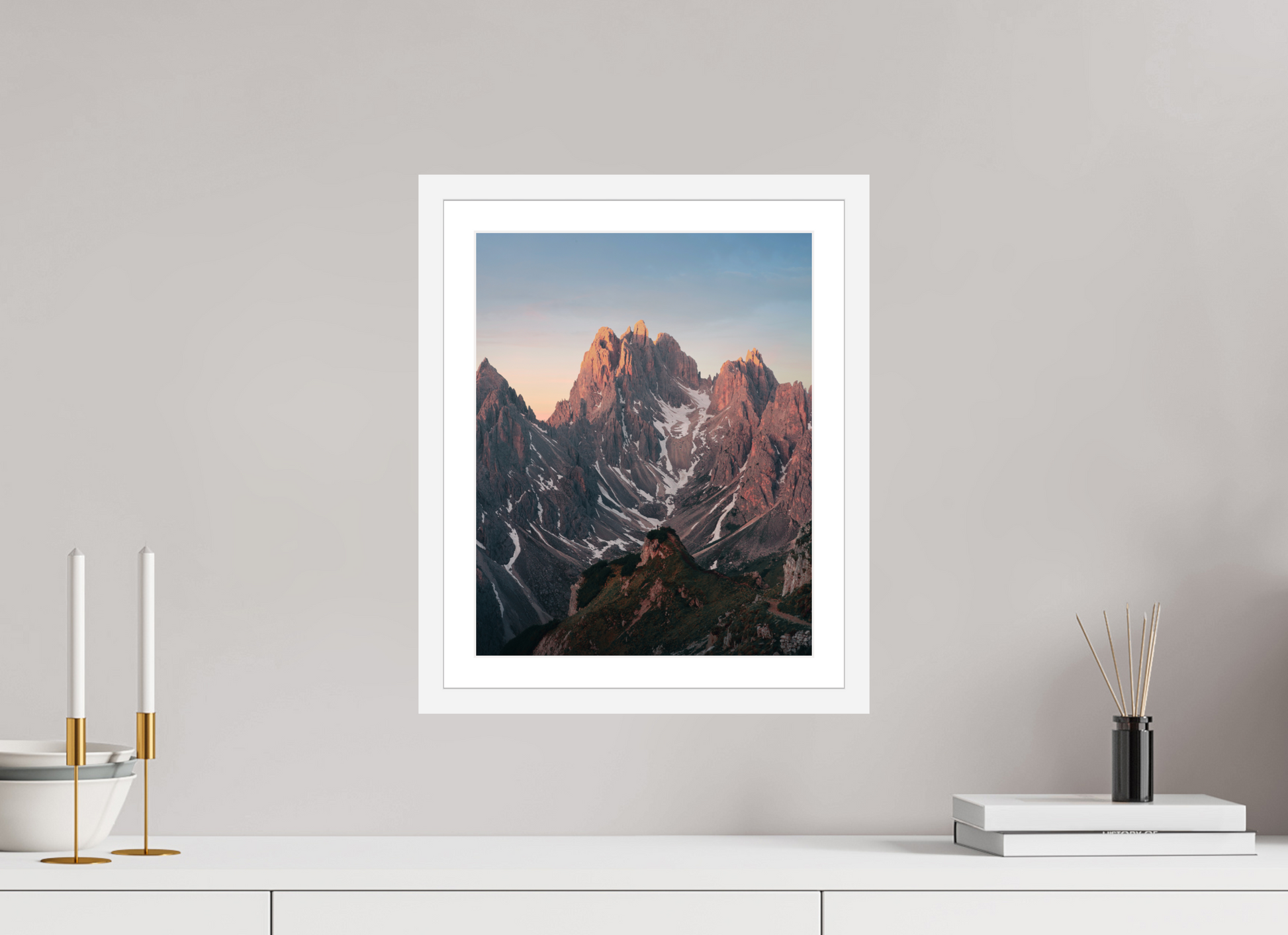 30 x 37.5 cm, White Frame Towers of Mordor I