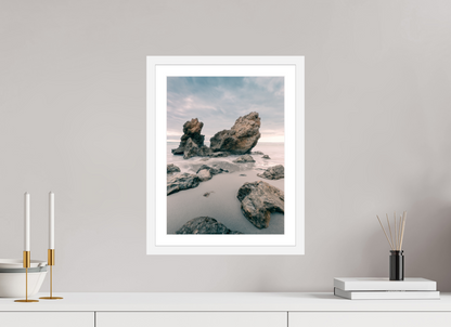 30 x 40 cm, White Frame Menorca at Dusk