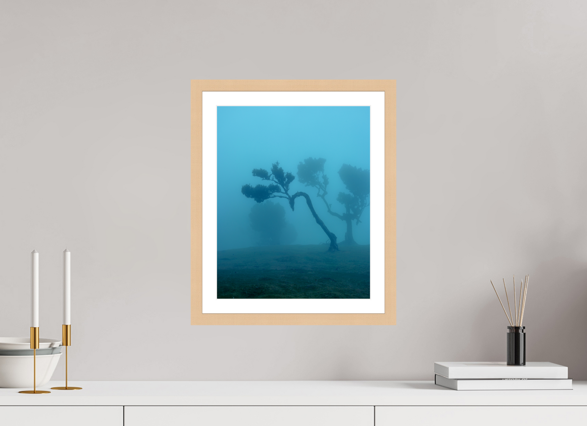 30 x 37.5 cm, Natural Maple Frame Fanal Fog