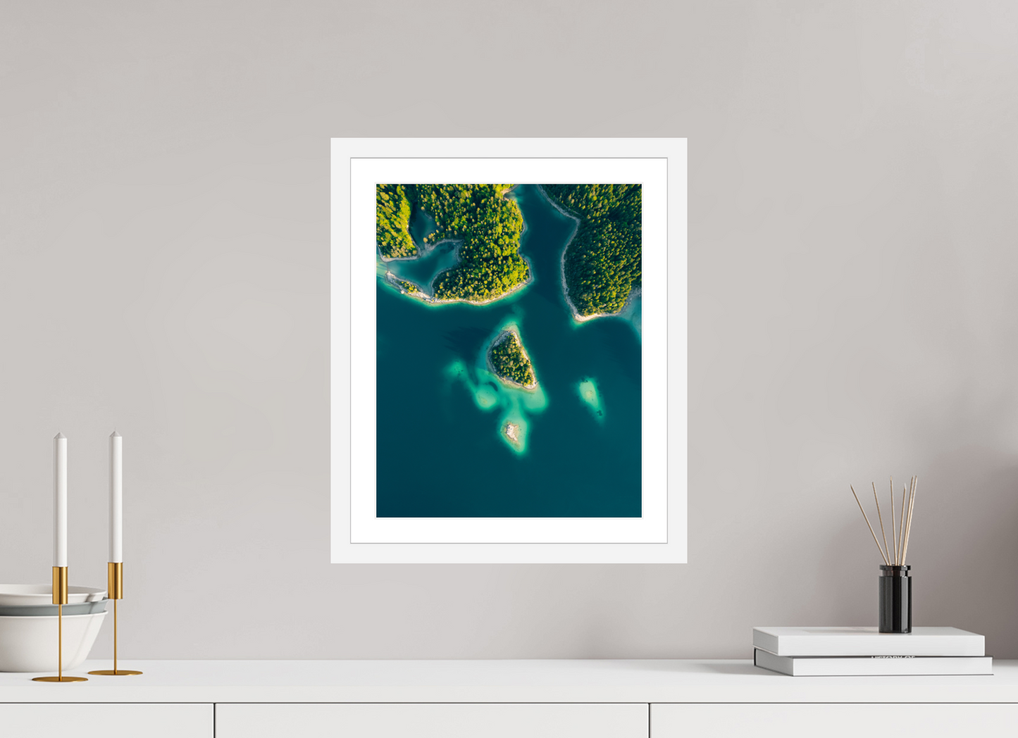 30 x 37.5 cm, White Frame Eibsee Germany