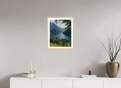 40 x 50 cm, Natural Maple Frame Swiss Postcard View