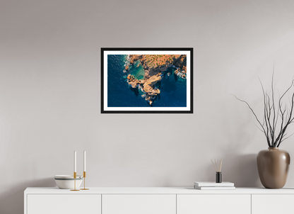 60 x 40 cm, Black Oak Frame Coastline